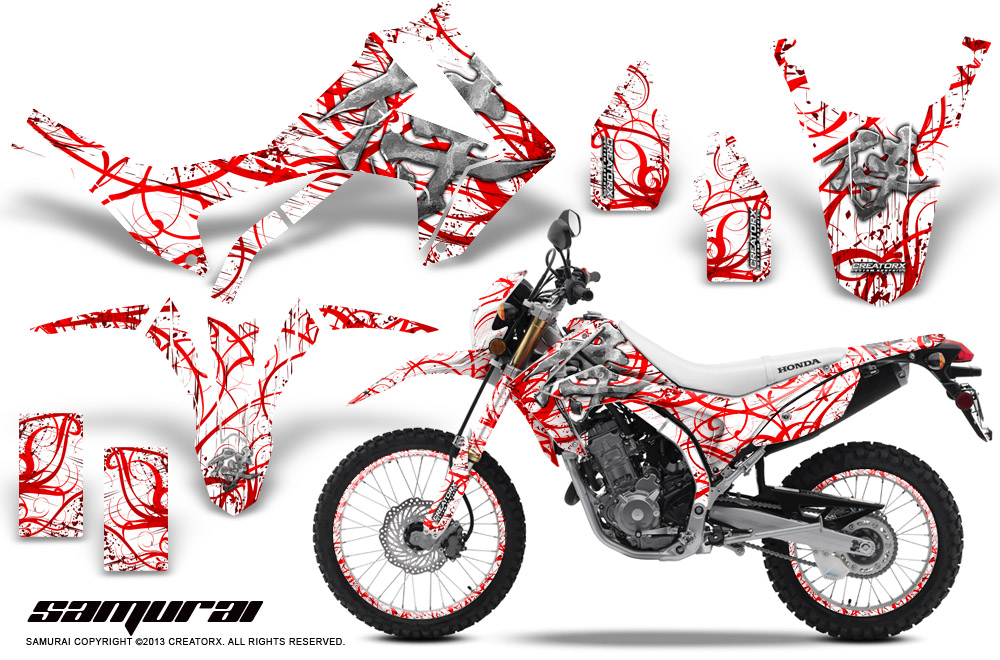 Honda CRF250L 2013 Graphics Kit Samurai Red White NP Rims